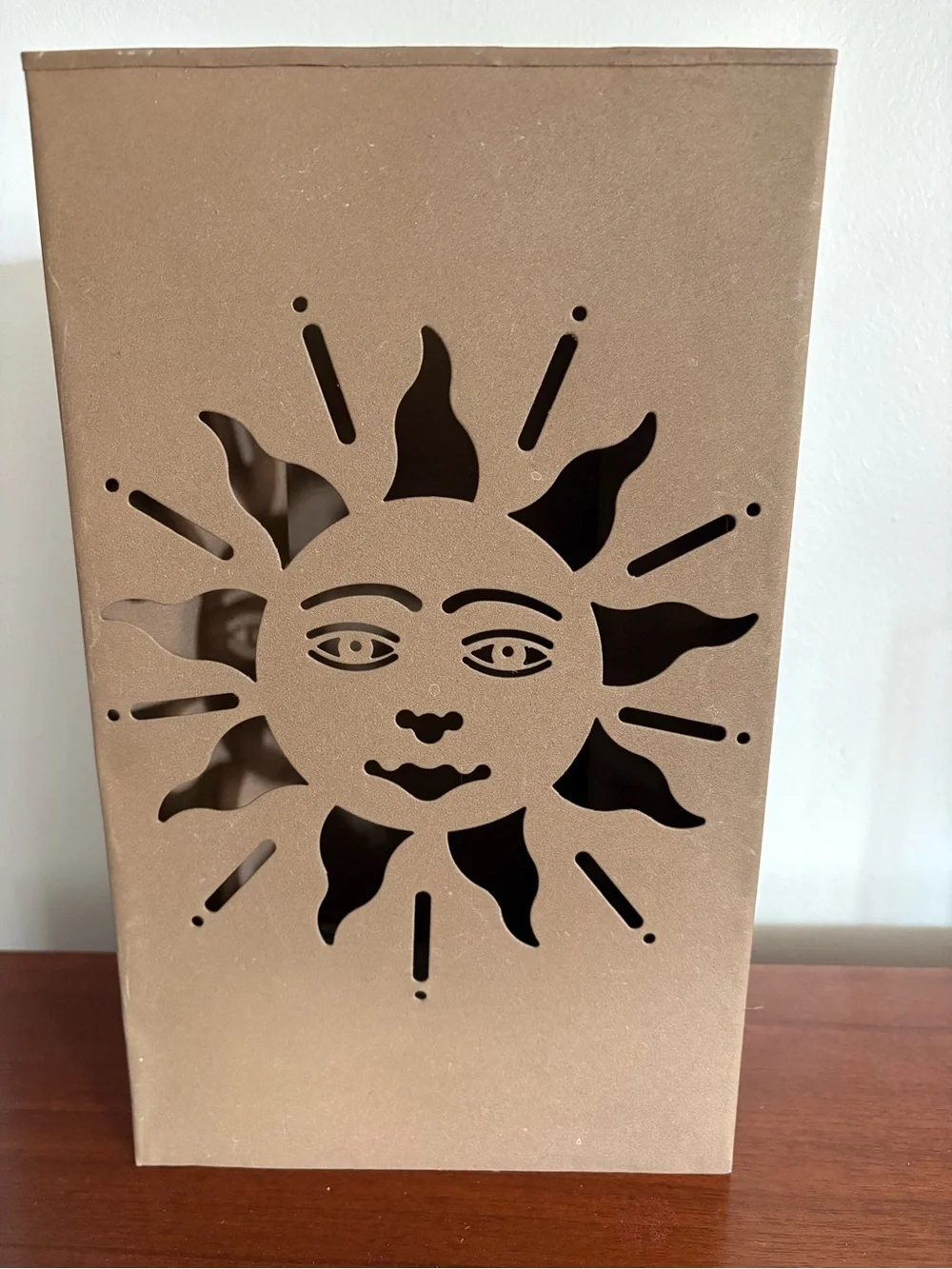 Partylite Sun Celestial Face Metal Bronze Candle holder Luminary Decor